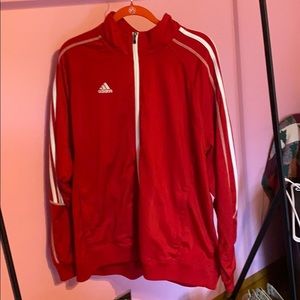 Red adidas zip up jacket
